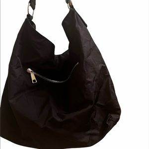 Hobo Intl. Nylon Black Tote with Leather Trim.